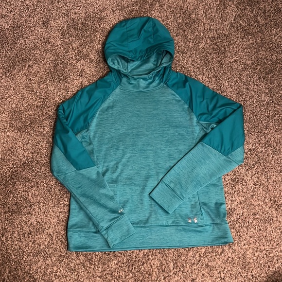 Under Armour Tops - Under Armor Cold Gear teal Hoodie